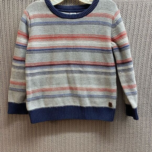 Janie and Jack striped longsleeve pull over sweater - Picture 2 of 4